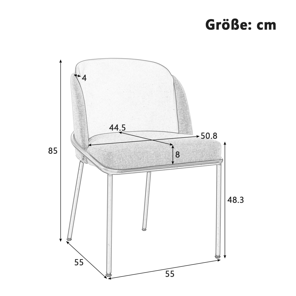 Sedia da pranzo moderna con gambe inclinate, piedi regolabili e struttura robusta, ideale per sala da pranzo, studio e ufficio aperto
