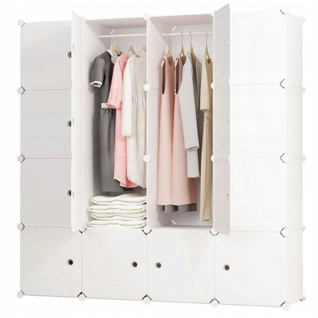 Armadio modulare 147x147x37 cm, perfetto per vestiti e accessori.