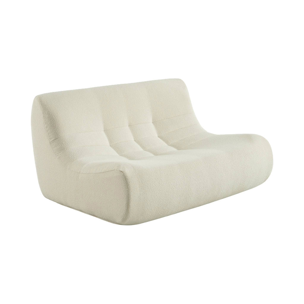 Poltrona bouclé testurizzata, 2 posti, bianco