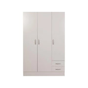 Armadio 3 ante + 2 cassetti cm 120x50 bianco opaco