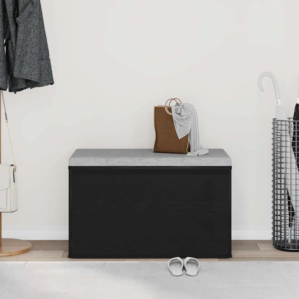 Panca per ingresso con cassetto Rovere Nero 80 x 40 x 45 cm 862701