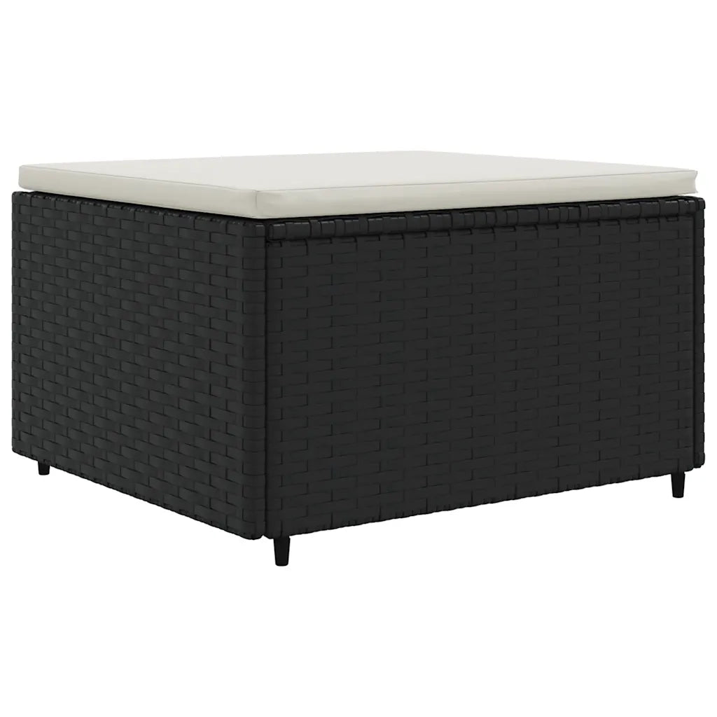 Set Mobili da Giardino con Cuscini 8 pz Nero in Polyrattan