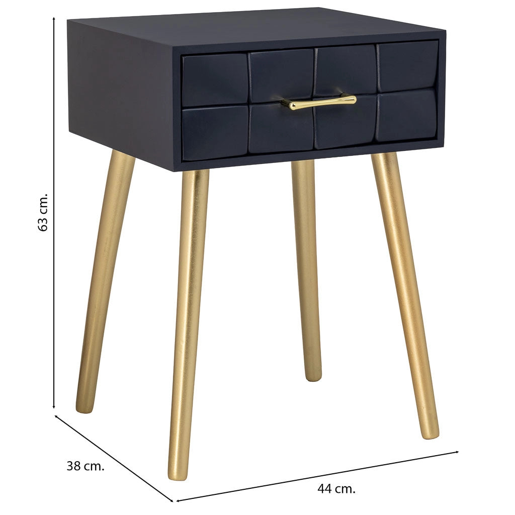 Comodino in legno nero 44x38x63h cm
