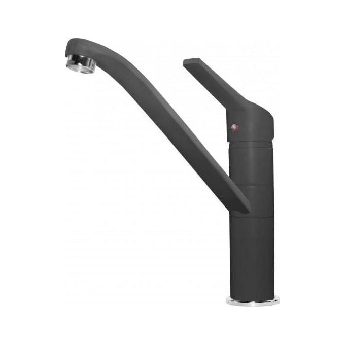 Elleci Teseo MGKTES59 - Miscelatore da cucina Mono Splitcomando, da incasso, Granitek, canna girevole, 23,4 cm, Antracite