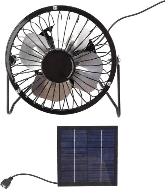 Ventilatore solare USB - Mini ventilatore portatile alimentato da pannelli solari per camping e RV - ventilatore di raffreddamento con pannello solare fotovoltaico.