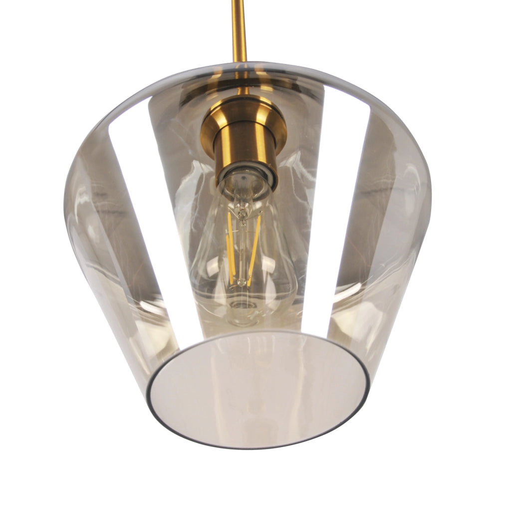 Lampada a sospensione Polux Grea vetro ambra E27 Ø23 cm