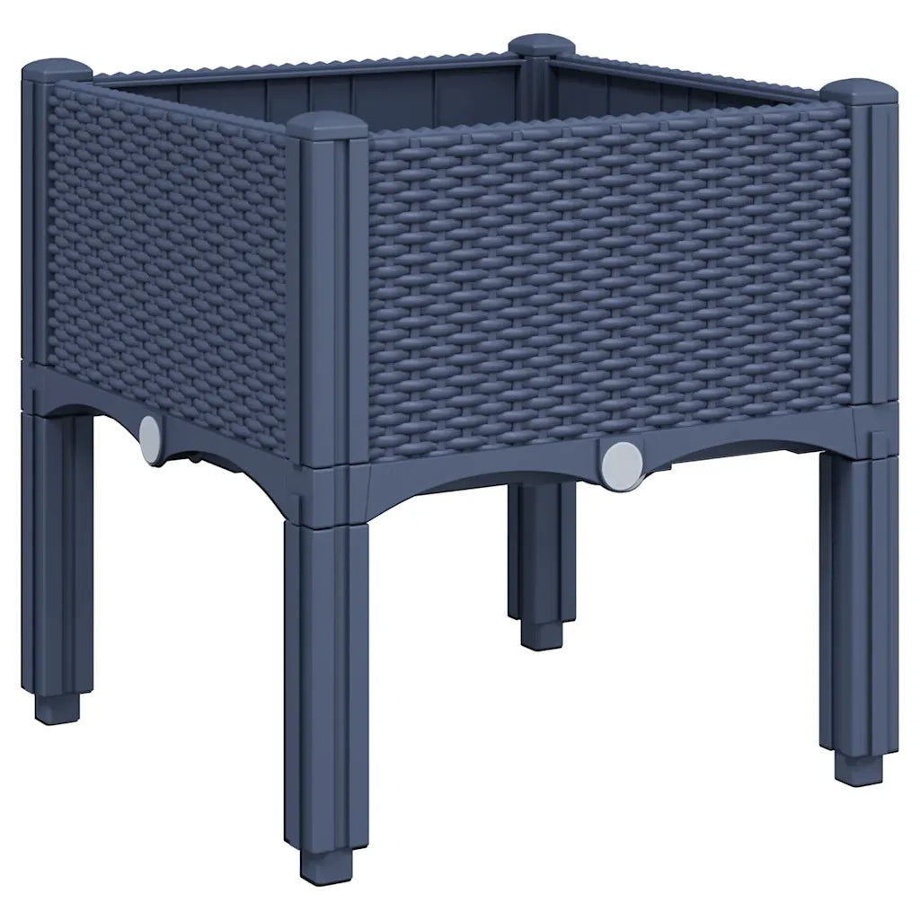 Fioriera da Giardino con Gambe Grigio Blu 40x40x42 cm in PP 367886