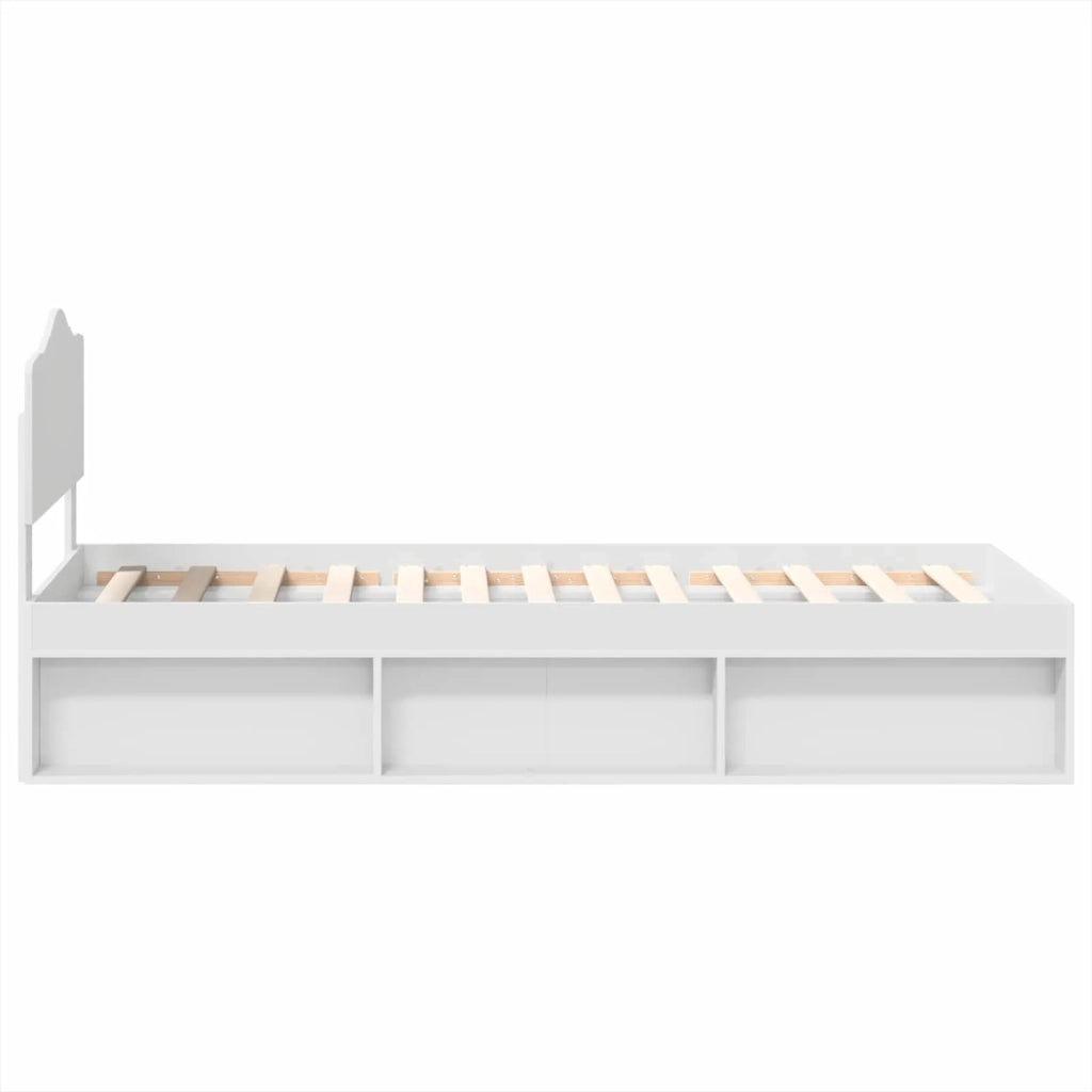Letto singolo | Letto per adulti | Struttura del letto Bianco 100 x 200 cm Pino massello