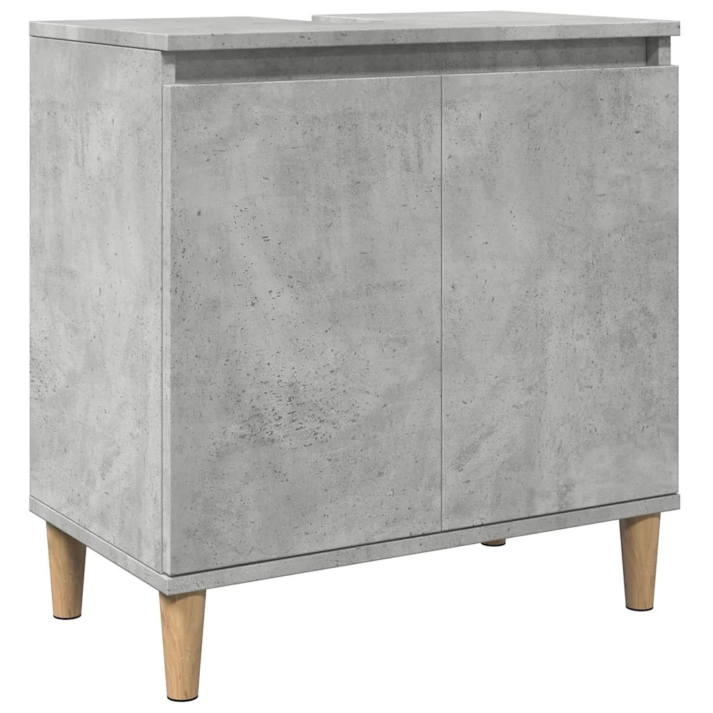 Set Mobili da Bagno 3 pz Grigio Cemento in Legno Multistrato 3324947