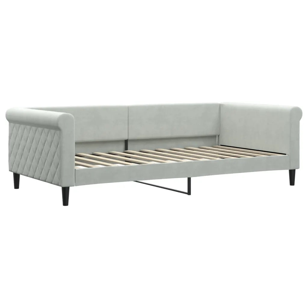 Divano letto | Sof¨¤ letto | Letto singolo Estraibile Cassetti Grigio Chiaro 100x200 Velluto