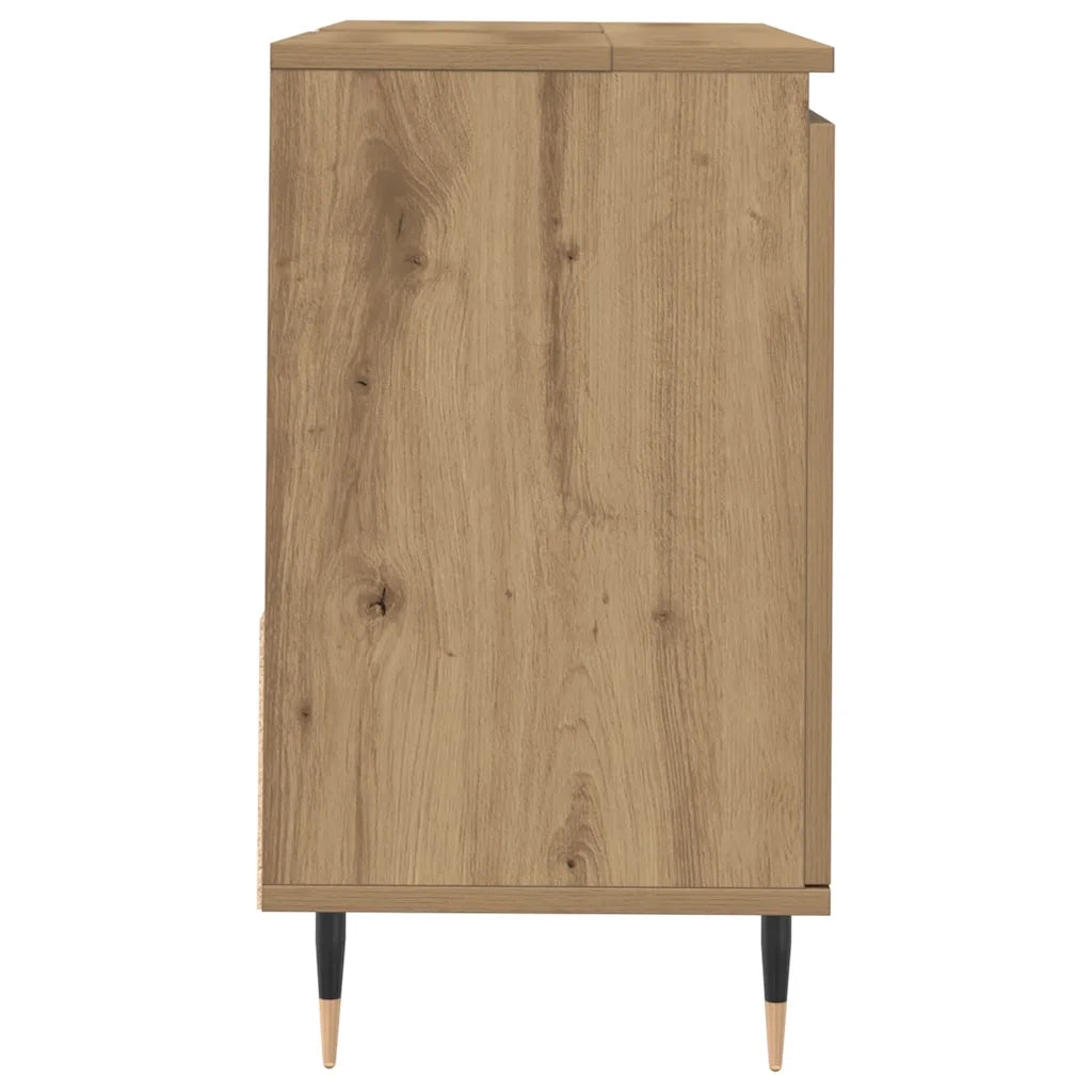 Armadietto da Bagno Rovere Artigianale 65x33x60cm in Truciolato 857224