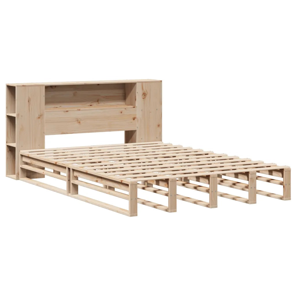 Letto Libreria senza Materasso 140x200 cm in Legno Massello 3323875