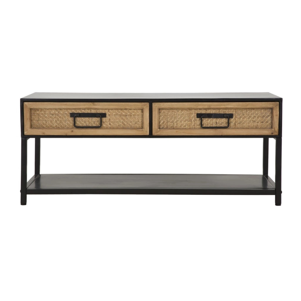 Porta TV Hanoi in ferro e legno — 95x38x38 cm