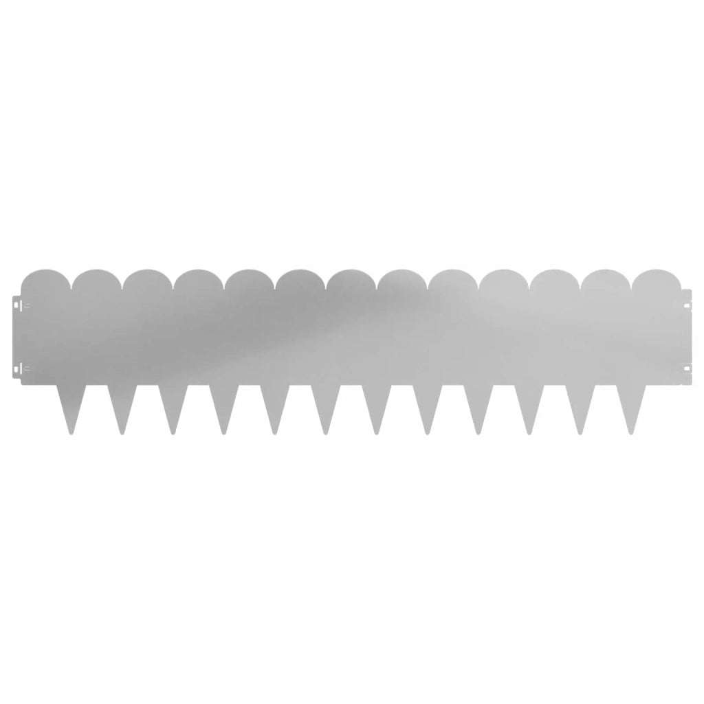 Bordura per Prato 10 pcs 103 x 25 cm Acciaio Argento 8008708