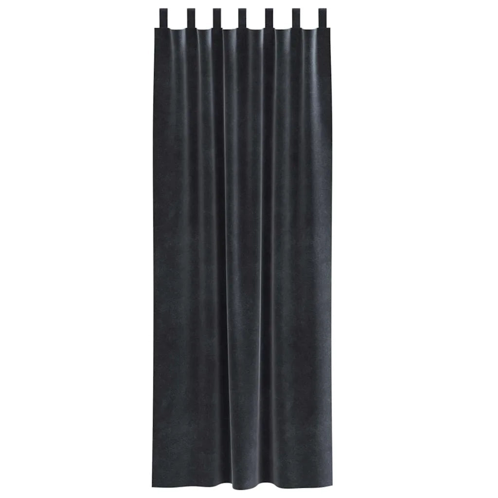 Tende Oscuranti | Tende Blackout 2 pz Grigio scuro 140 x 225 cm Velluto
