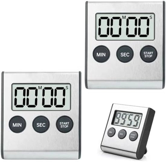 Timer digitale per cucina con retro magnetico e allarme sonoro - 2 pezzi