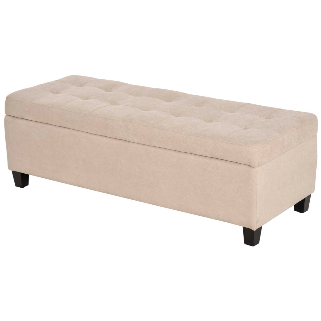 Divano letto contenitore imbottito ¨C zephmum ¨C beige 125x49x41.5 cm