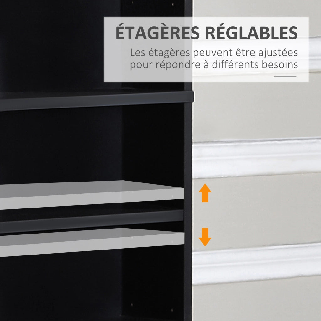 Libreria per CD DVD ¨C Xylo ¨C 36 scomparti ripiani regolabili nero 102x23,5x195cm
