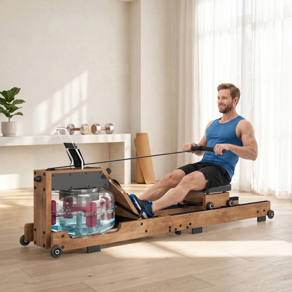 Vogatore ad Acqua Pieghevole ¨C Xylo ¨C Doppio Binario Alluminio Bluetooth 182x42x67cm Quercia