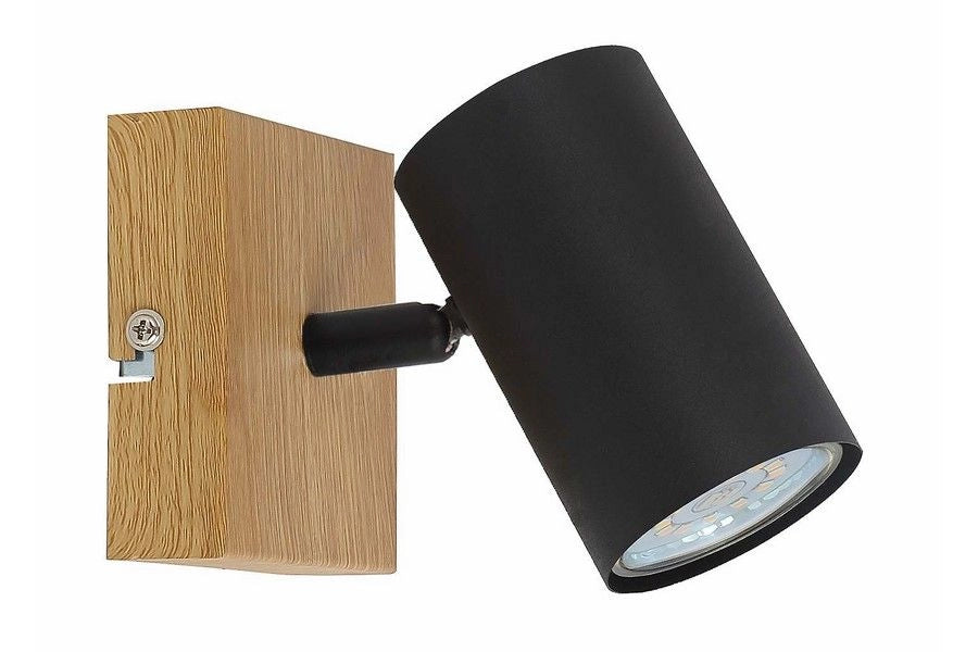 Applique scandinava nera legno Quentin GU10 Reality
