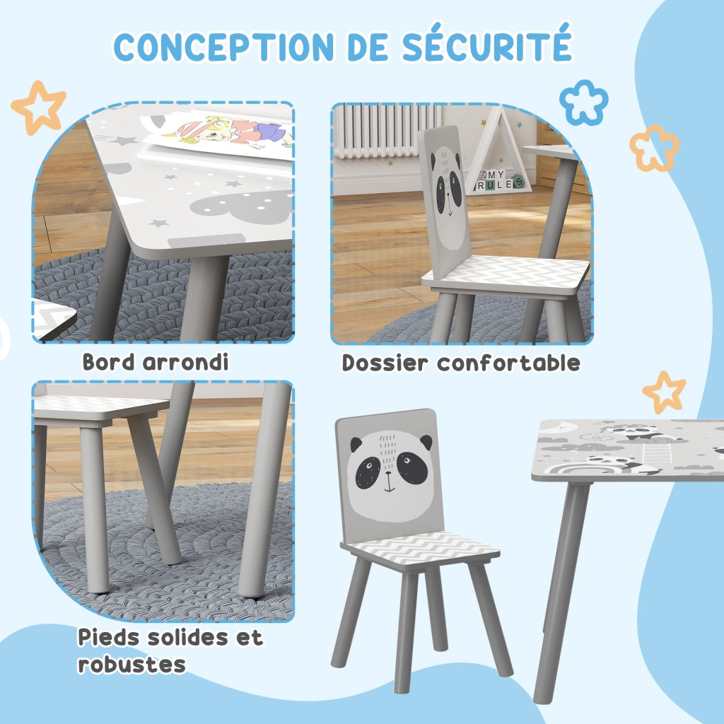 Tavolo e sedie per bambini ¨C Minimal ¨C grigio