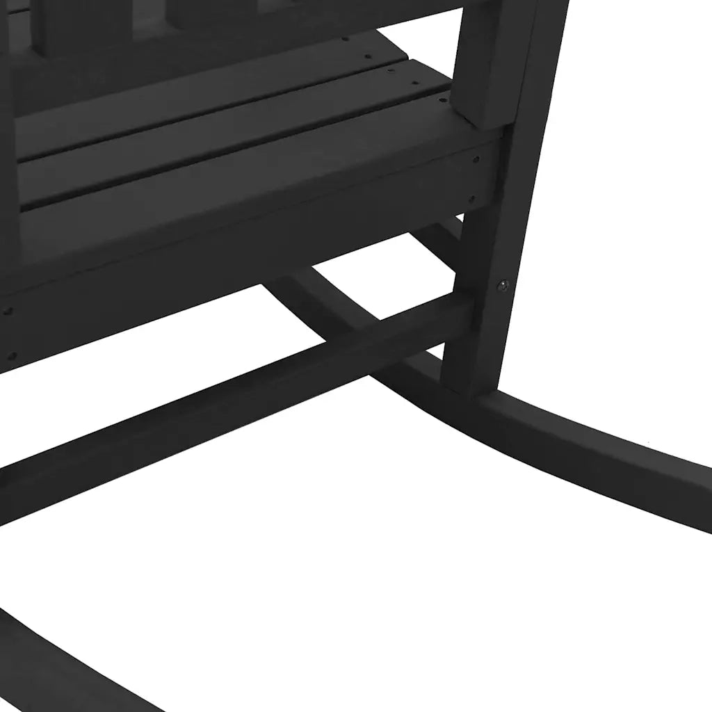 Sedia a dondolo da Giardino | Sedie da Esterno Nero 92 x 70 x 108cm HDPE