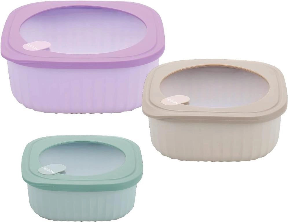Set 3 Pezzi Frigobox Contenitori Quadrati con Coperchio Pedrini