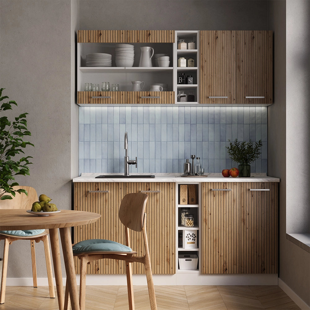 Vicco Cucina completa Rovere artigianale/bianco 160 cm , PL Antracite