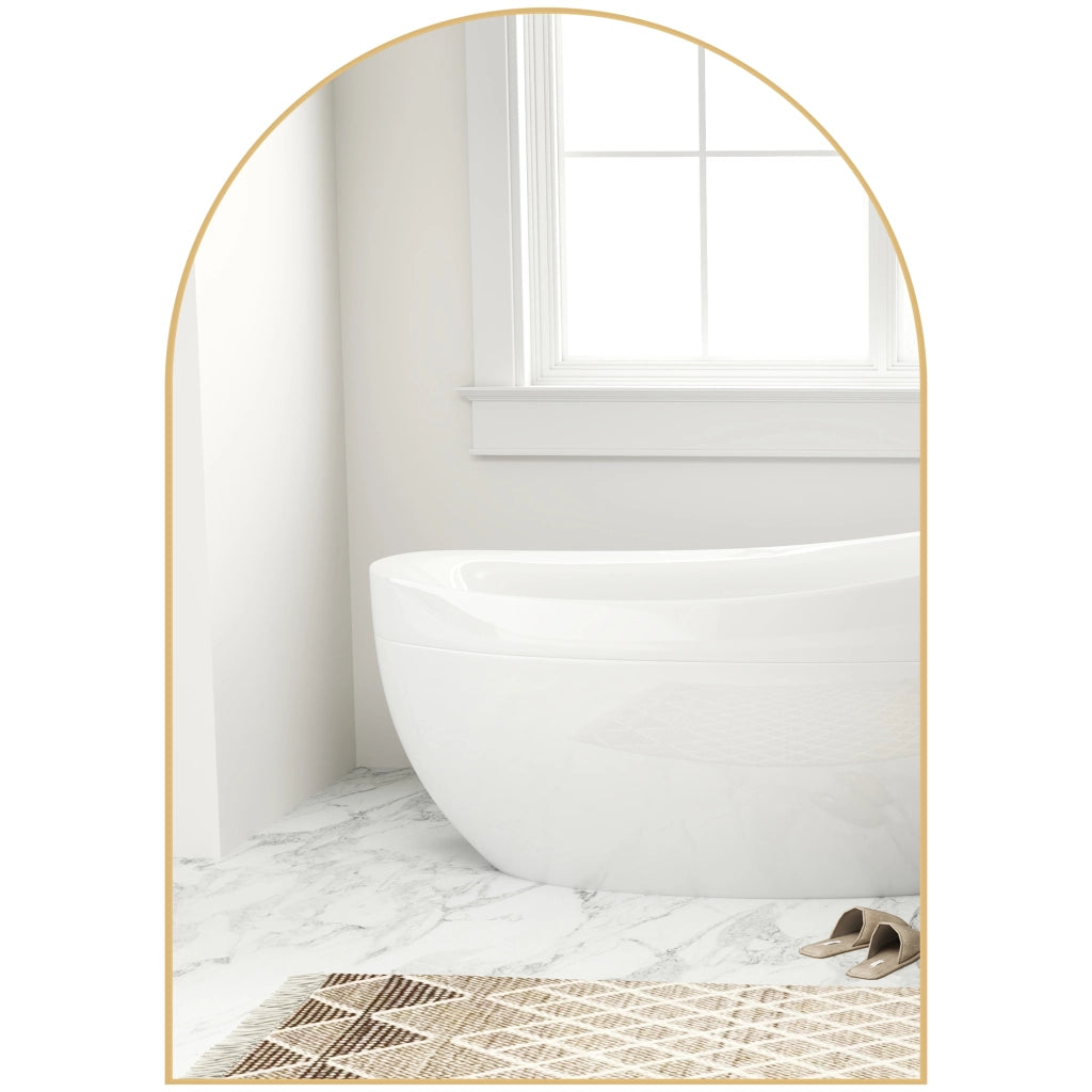 Specchio da parete con cornice in legno ¨C zephmum ¨C 50x70 cm oro