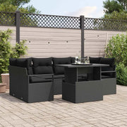 Set Divano da Giardino con archiviazione 7 pcs Nero Poly Rattan 3357496