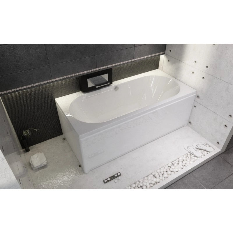 Grembiule vasca frontale universale 170x57 cm in acrilico bianco