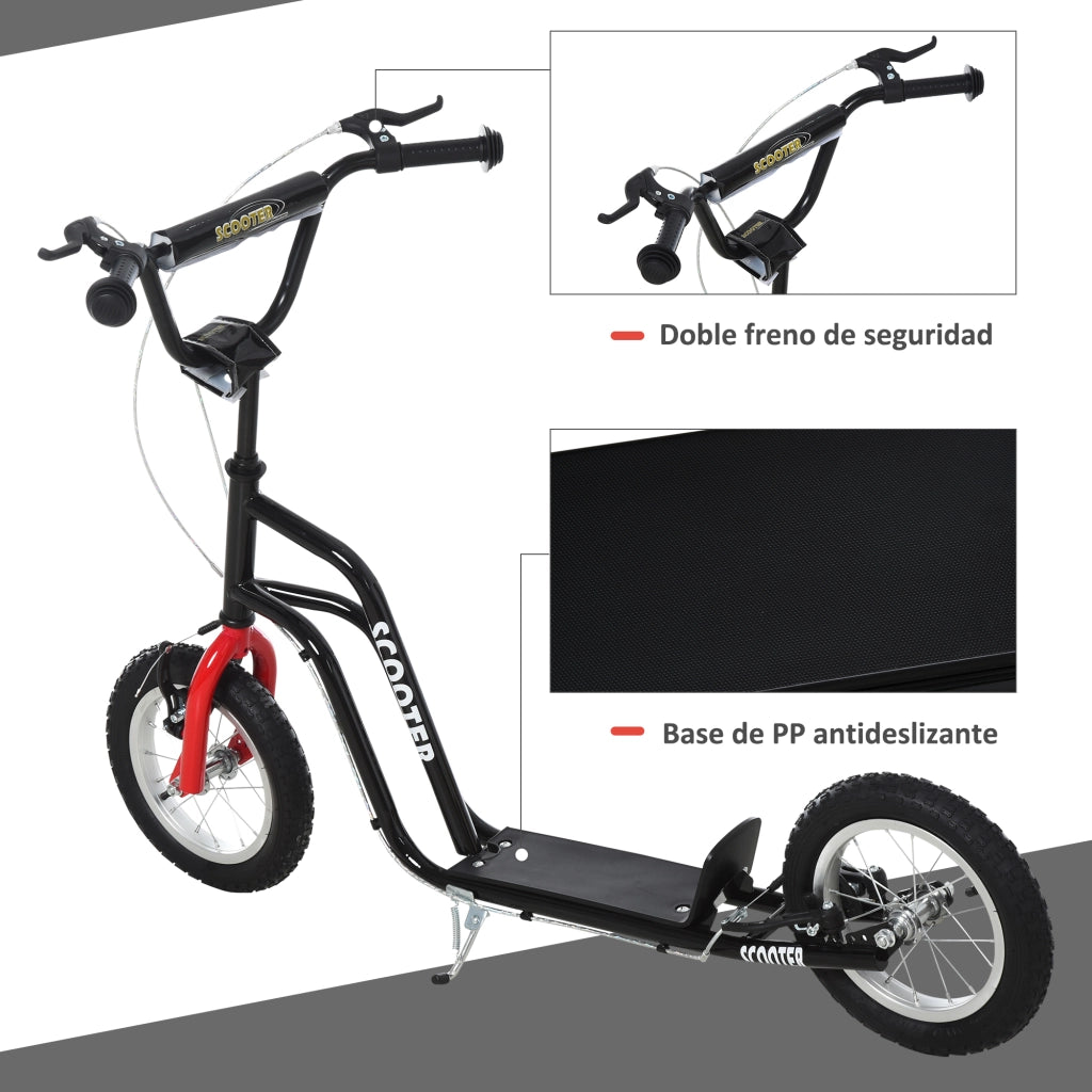 Monopattino per Bambini +5 Anni ¨C Xylo ¨C Manubrio Regolabile, Struttura in Acciaio, Portata 100kg, Nero