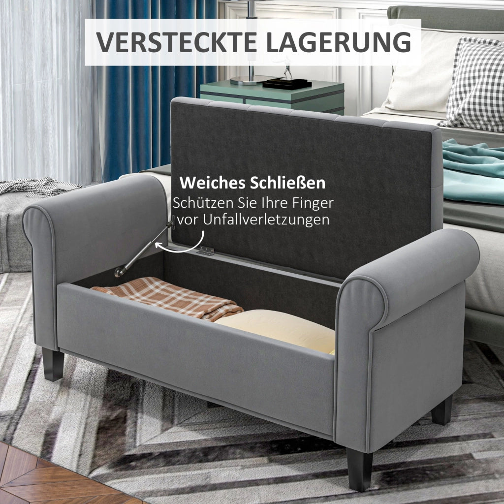 Pouf Imbottito ¨C Minimal ¨C Grigio 126x48.5x57 cm