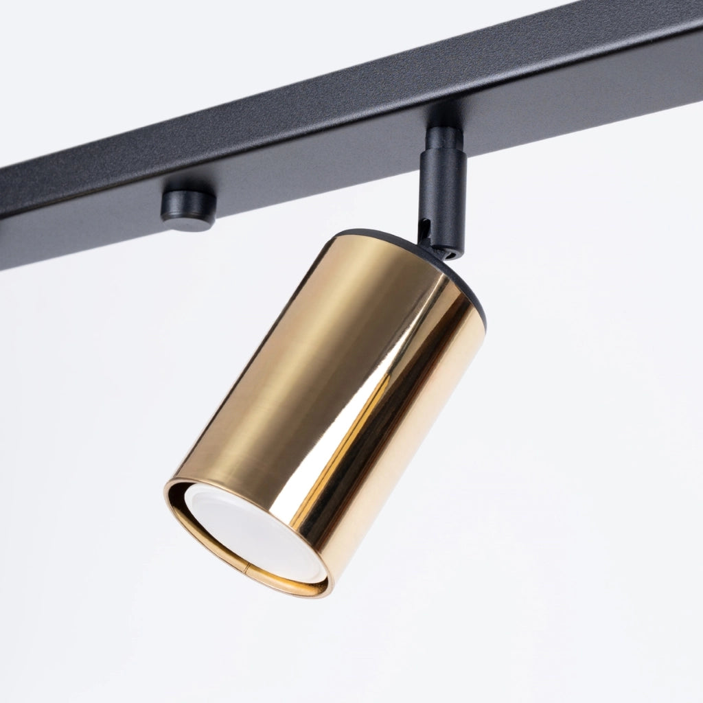 Lampada a tubo LED Winx Bittersweet Shimmer a 4 luci GU10, nero, oro e acciaio
