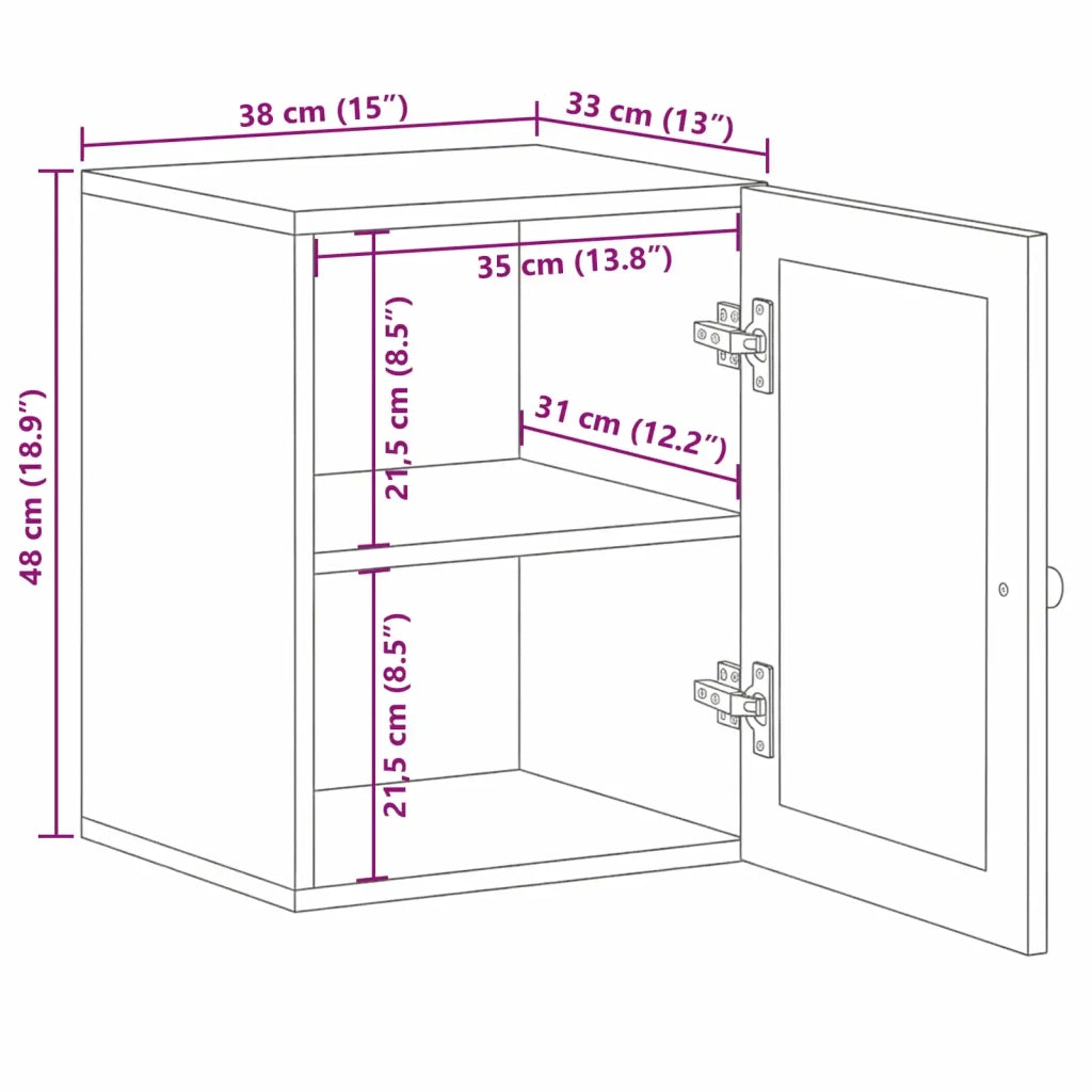 Mobile Appeso da Bagno con porta Naturale 38 x 33 x 48 cm 4018280