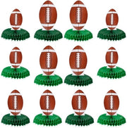 Decorazioni per tavolo da calcio e rugby 12 pezzi - Decorazioni per partite di calcio e rugby - Decorazioni per festa - Materiale: carta - Dimensioni 16,5/18,5/21,5 x 15,7 cm - Decorazioni per feste