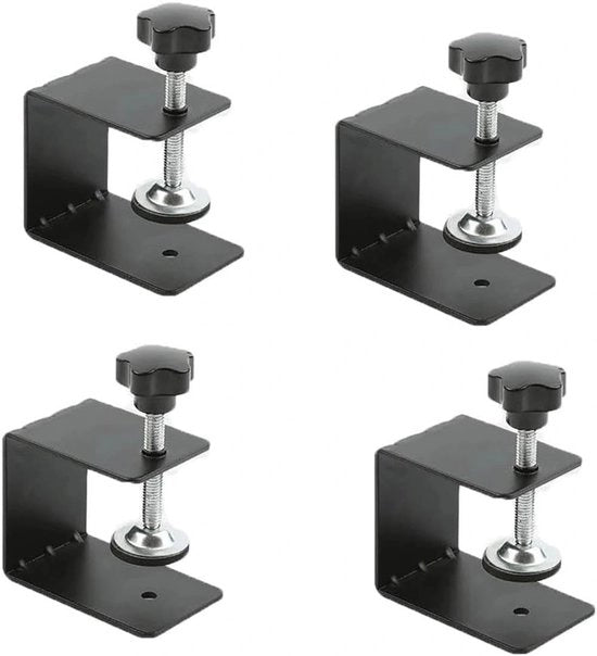 Chiusura a clip 4 pezzi - acciaio inossidabile 304 - chiusura a clip per supporto - clip a vite - manopole ergonomiche - nero - 8 x 5,5 x 5,5 cm