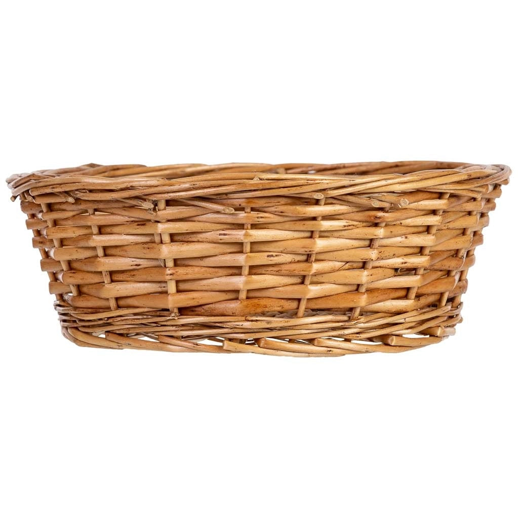 Cesto rotondo in vimini marrone 24x24x7,5h cm