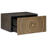 Comodino | Armadio da Notte | Mobiletto da notte a muro fatto a mano Marrone caff¨¨ 40 x 30 x 20 cm