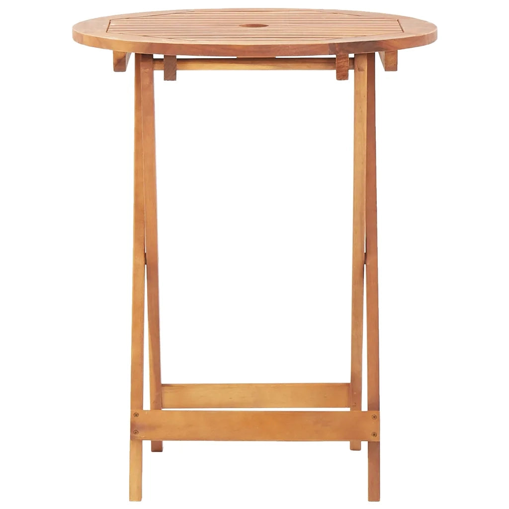 Set da Bistrot 3 pz Motivo Foglie in Tessuto e Legno Massello