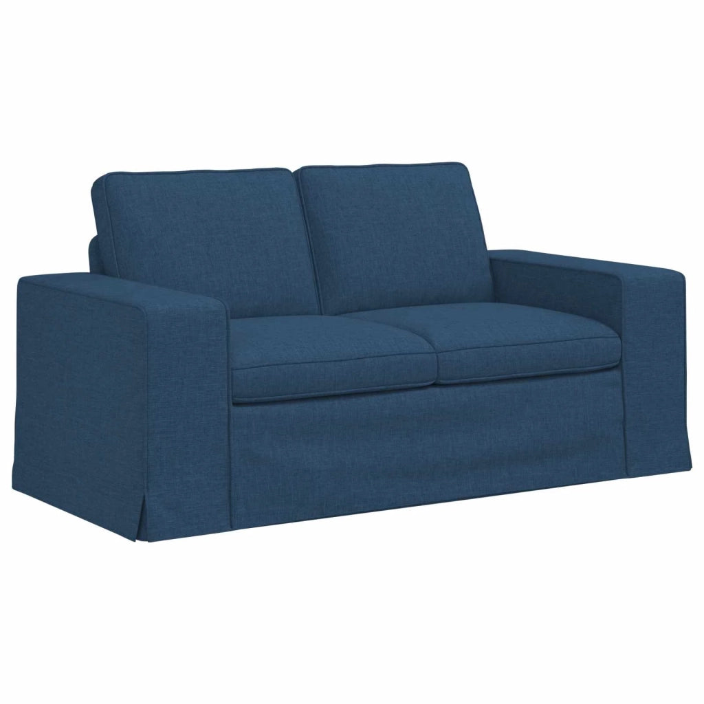 Divano 2 pcs Blu 182 x 80 x 82 cm Tessuto