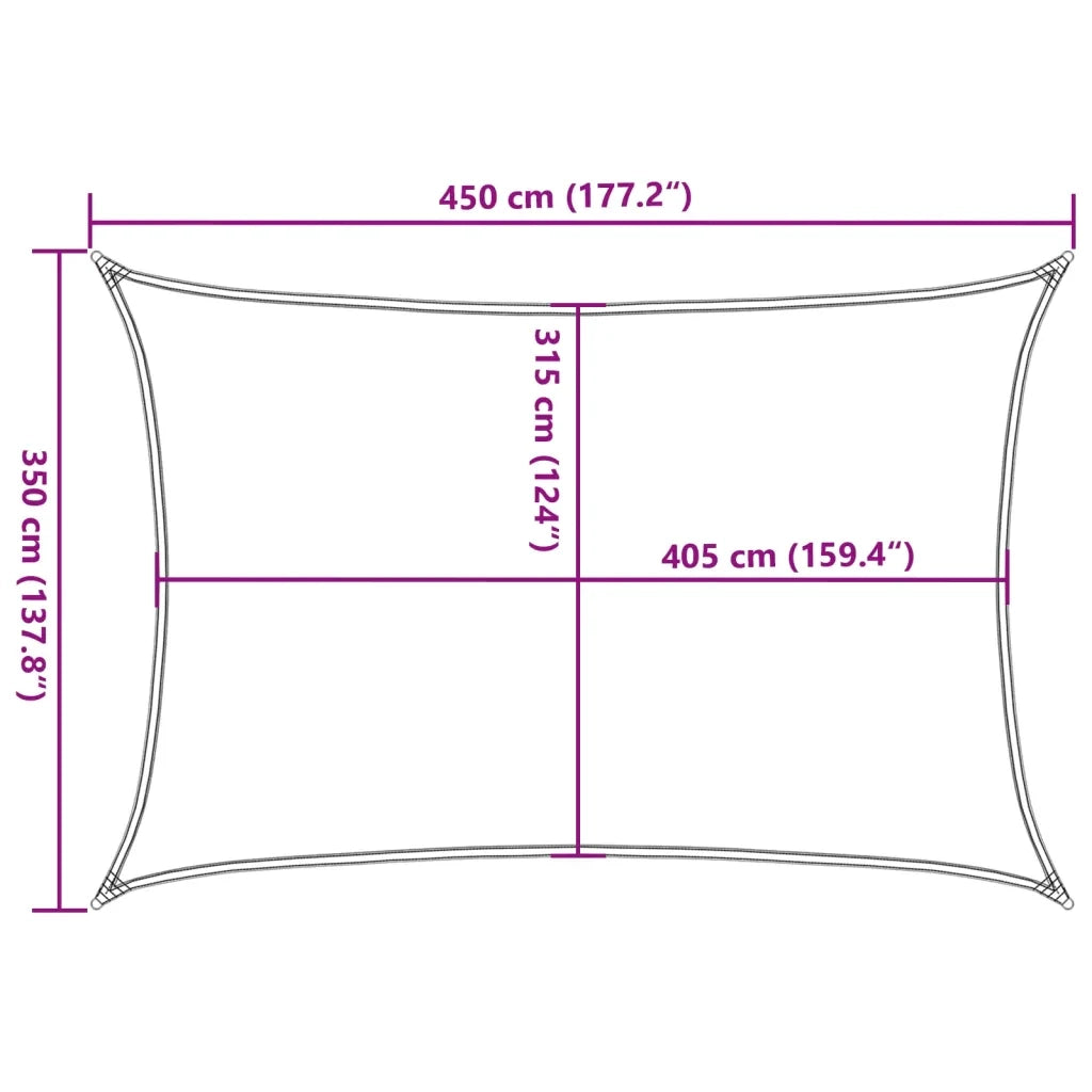 Vela Parasole | Telo Ombra | Vela da ombra 160 g/m2 Rettangolare Grigio Chiaro 3,5x4,5m HDPE