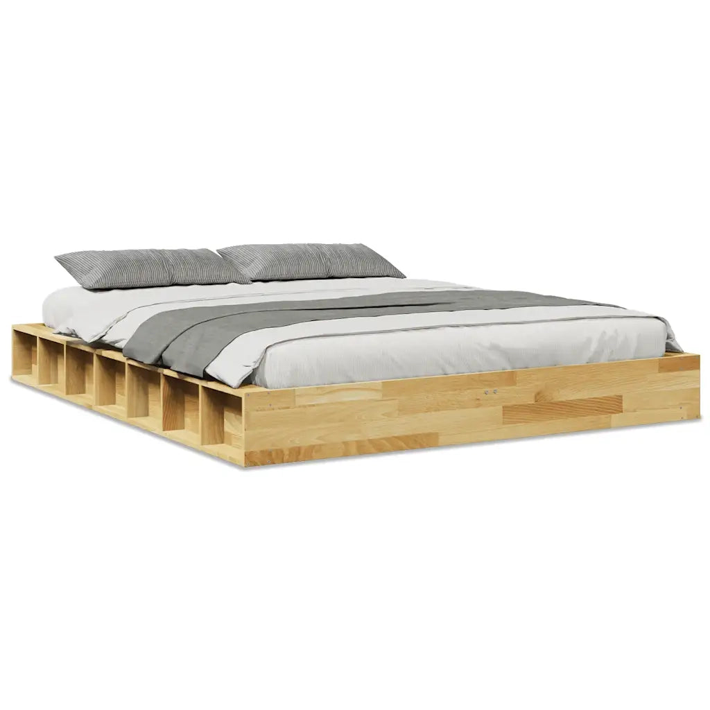 Struttura Letto Senza Materasso-Giroletto Senza Materasso 160x200 cm in Legno di Rovere 509444