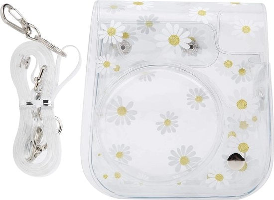Fotocamera Instantanea con Tas Transparente con Fermo Mano Removibile e Borsa di Raccordo con Fiori per Fotocamera Mini 11/9/8.