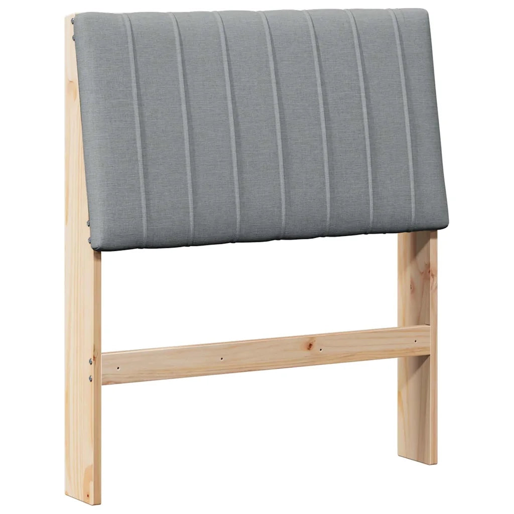 Testiera | Testata imbottita Grigio chiaro 80 cm Pino massello