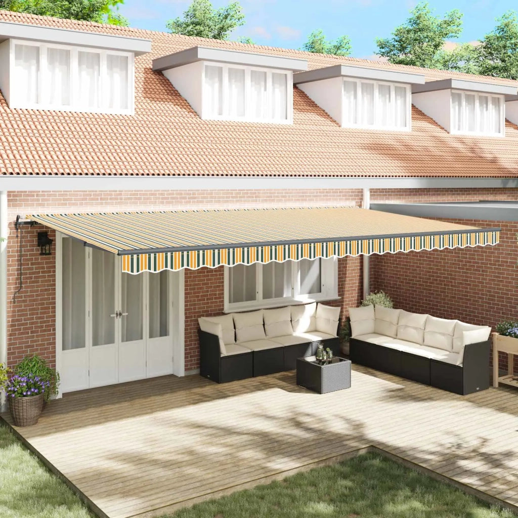 Tenda Retrattile Verde e giallo 600 × 300 cm 3331691