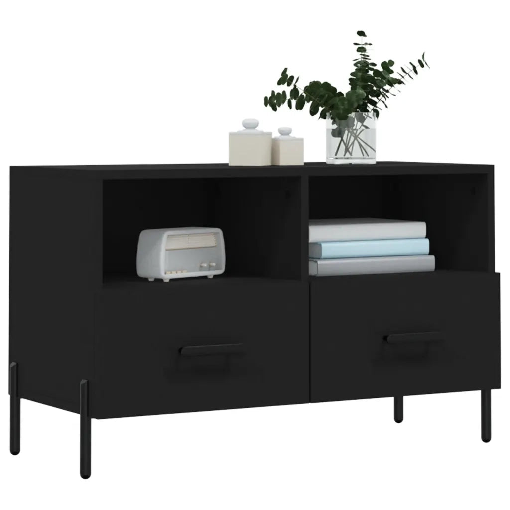 Mobile TV | Armadietto TV | Mobile Porta TV Nero 80x36x50 cm in Legno Multistrato