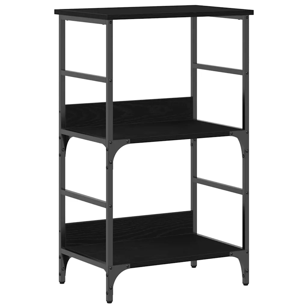 Libreria-Scaffale per Libri-Mobile di Stoccaggio Rovere Nero 50 x 33 x 82 cm Legno multistrato