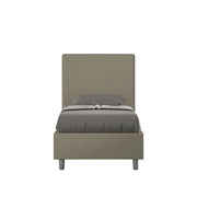 BS COM Letto singolo contenitore imbottito 80x190 similpelle cappuccino