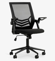 Sedia Ufficio Nero Ergonomica – Copertura in Tessuto – Struttura in Ottone – Sedia di Ufficio Comfortevole – Regolabile – Sedia da Lavoro da Casa